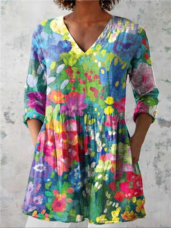 Chloe | Long Blouse with V-Neck