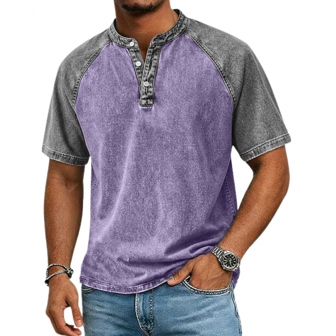Pavel | Vintage Two-Tone Henley Shirt