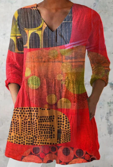 Chloe | Long Blouse with V-Neck
