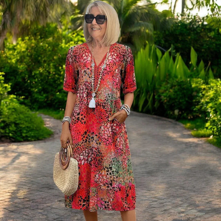 Celeste™ | Floral Bohemian Midi Dress