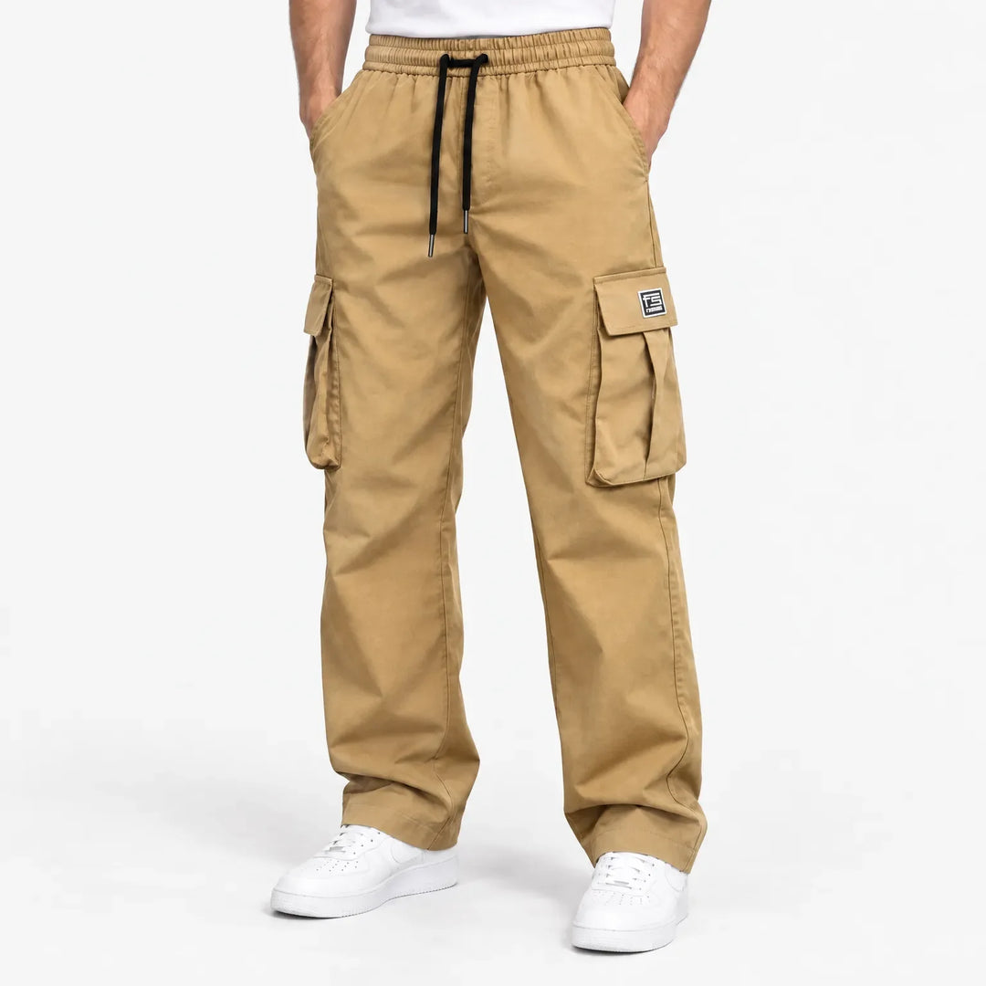 Mason Relaxed Fit Cargo Pants in Beige