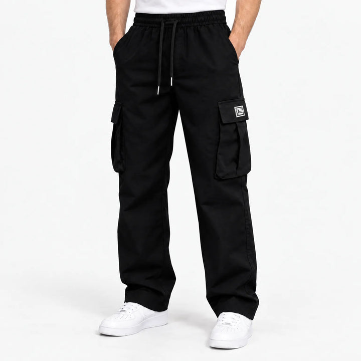 Mason Relaxed Fit Cargo Pants in Black