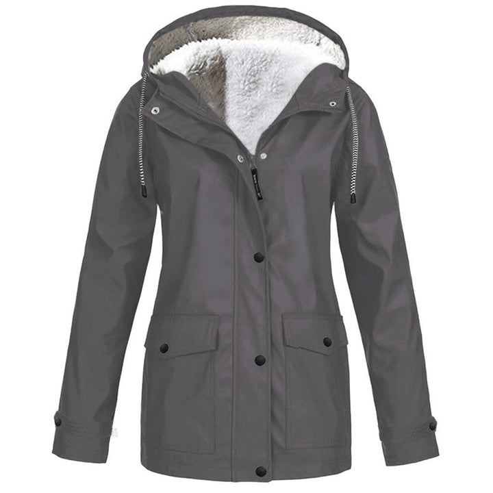 Sienna Hooded Fleece-Lined Windproof Jacket in Grey