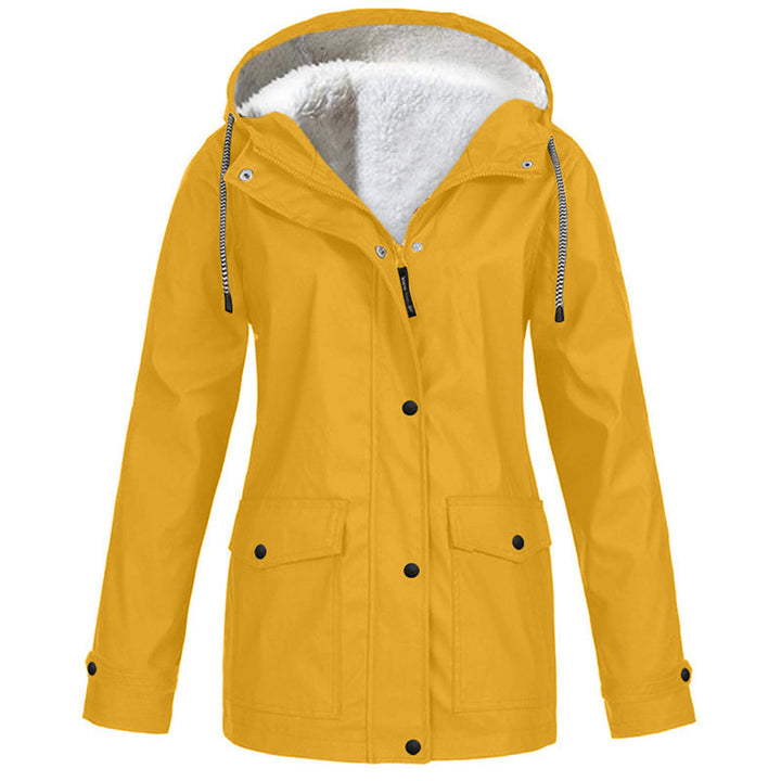 Sienna Hooded Fleece-Lined Windproof Jacket in Yellow